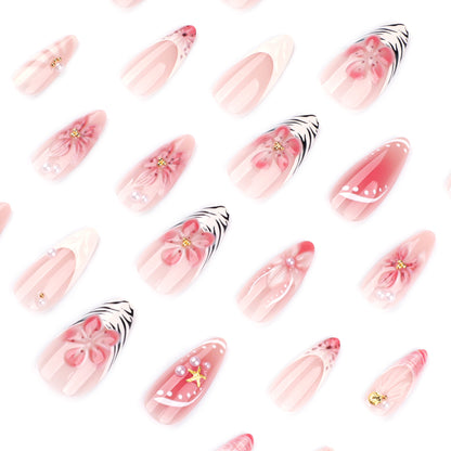 Handmade 3D Sculpted Flower Press-on Nails JP4076