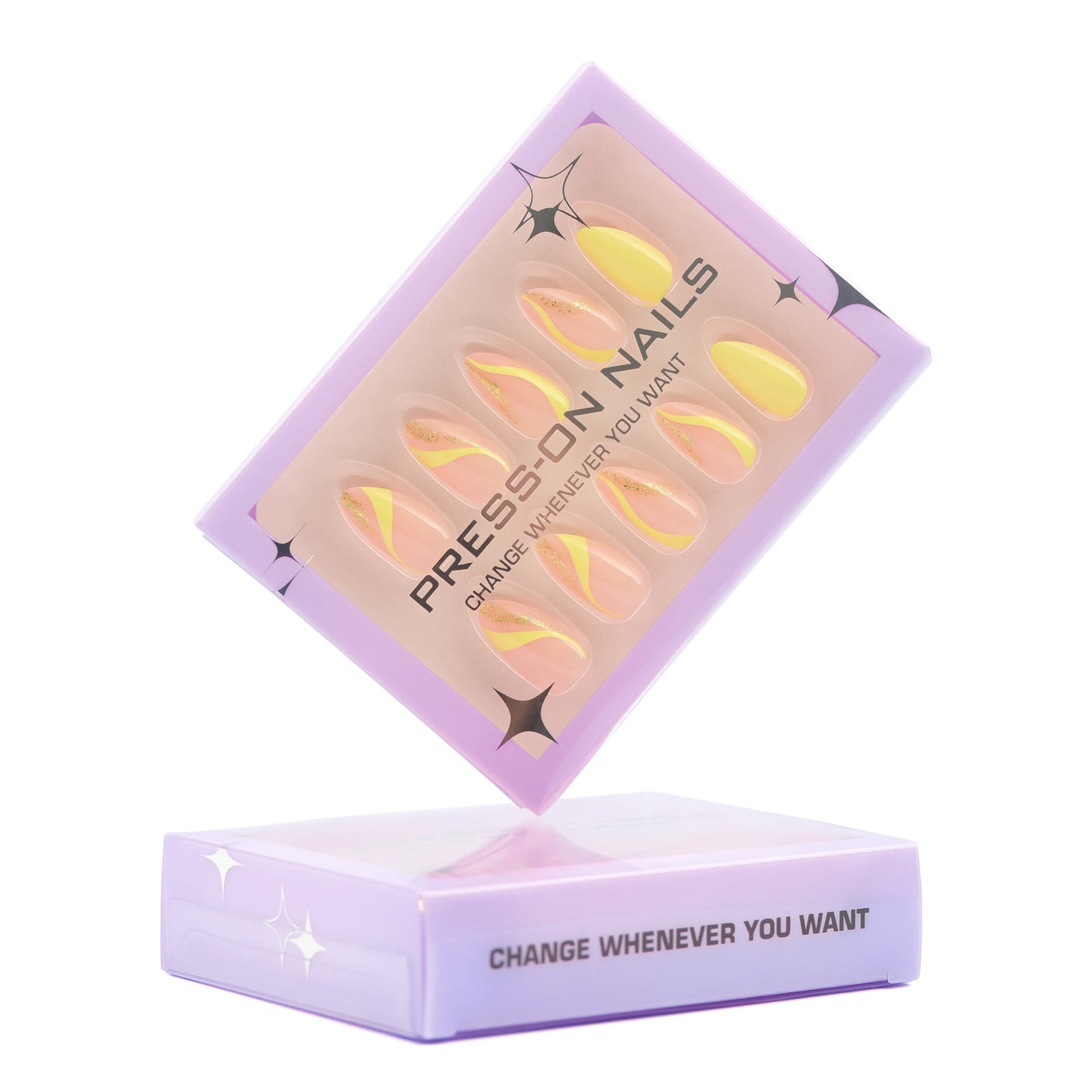 Solid Color French Press-On Nails GD08